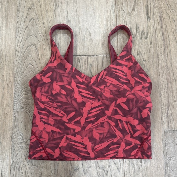 Lululemon Align Cropped Tank Top Spray Leaf Fireside Red Multi Size 2 - Picture 6 of 11